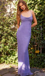 Cowl Neck Natural Waistline Beaded Glittering Sheath Spaghetti Strap Sheath Dress/Prom Dress with a Brush/Sweep Train