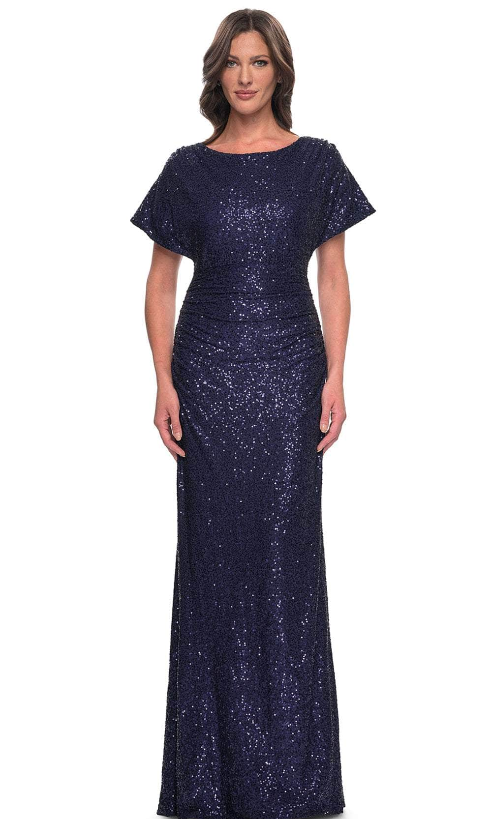 La Femme 30885 - Dolman Sleeve Sequin Evening Dress
