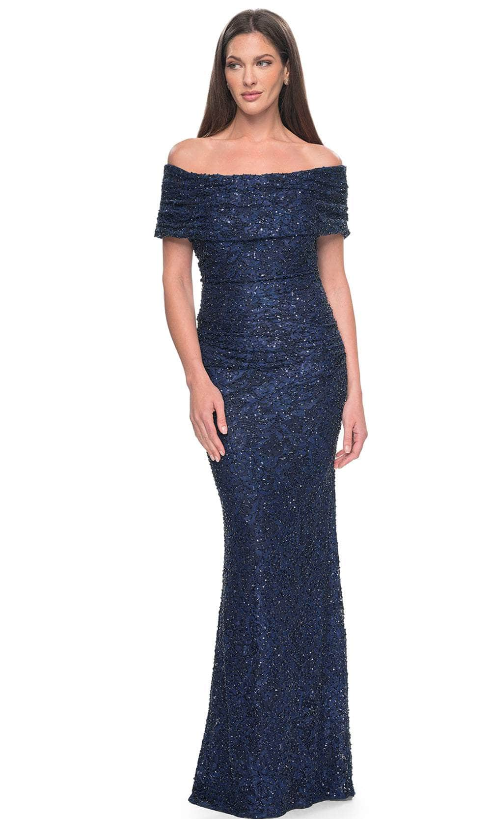 La Femme 31778 - Off-Shoulder Lace Evening Dress
