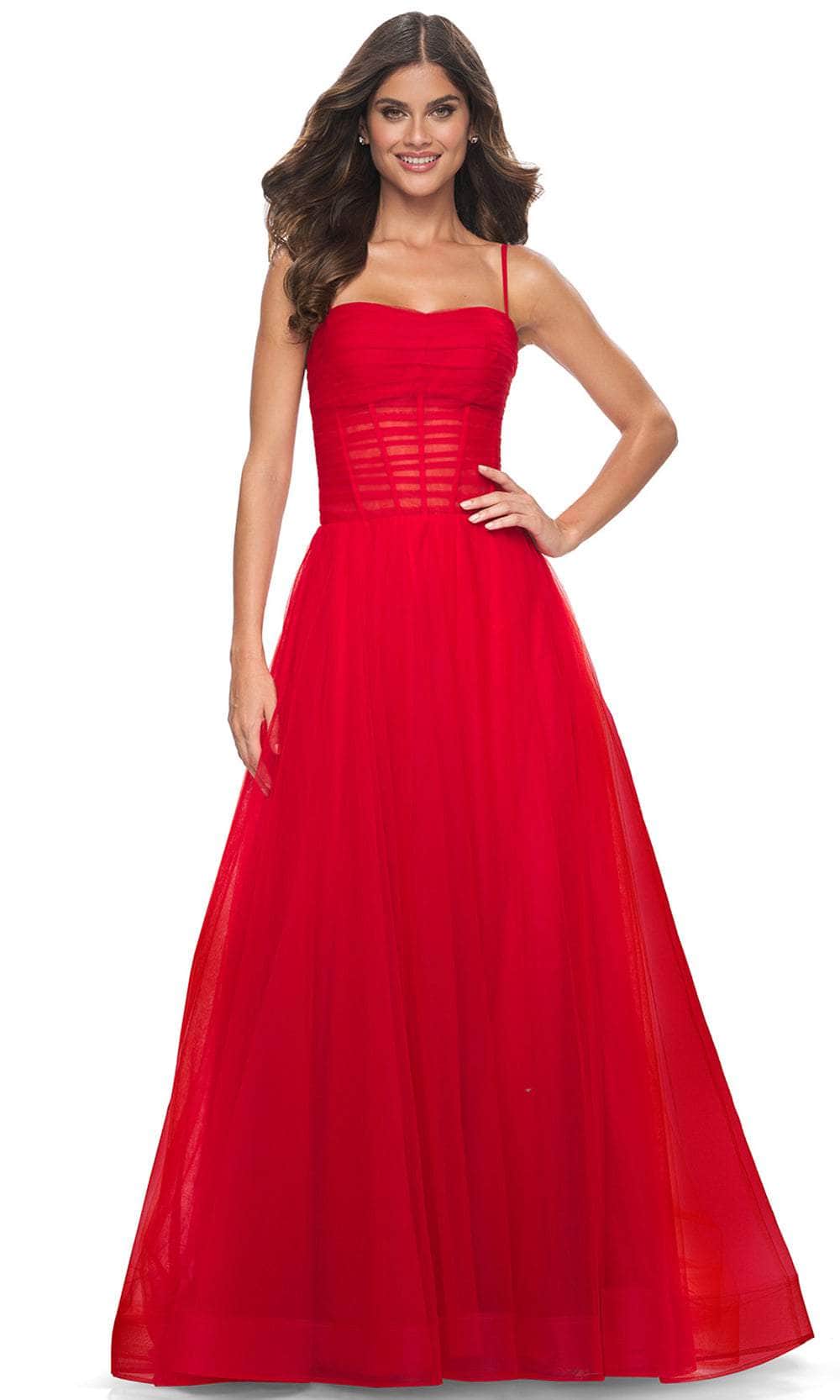La Femme 32017 - Ruched Illusion Prom Dress
