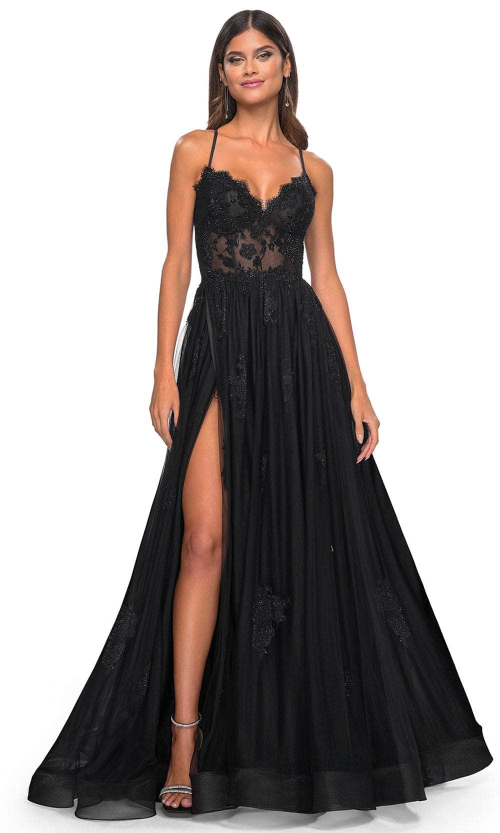 La Femme 32028 - Lace Styled Prom Dress
