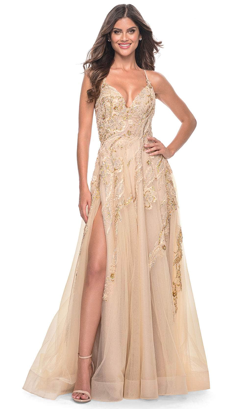 La Femme 32032 - Sequin Beaded Prom Dress
