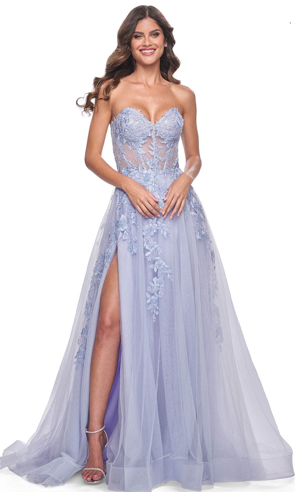 La Femme 32082 - Sweetheart Applique Prom Dress
