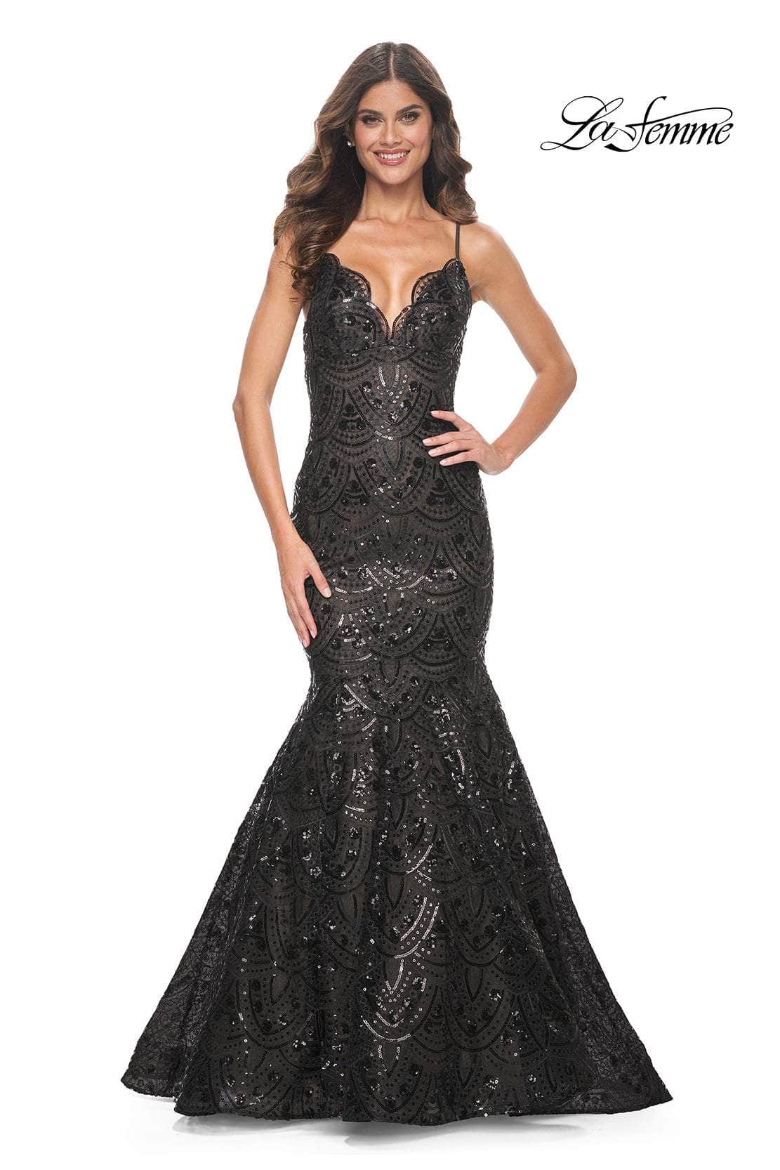 La Femme 32118 - Sequin Sleeveless Prom Gown
