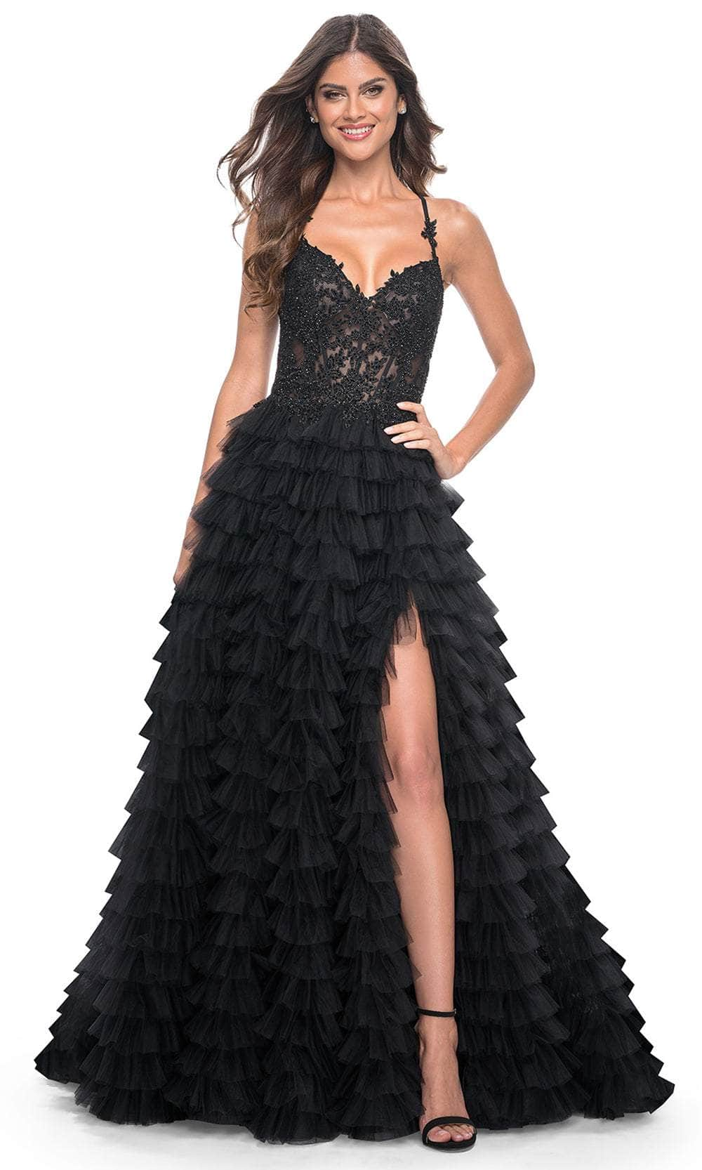 La Femme 32128 - Ruffle Tiered Prom Dress
