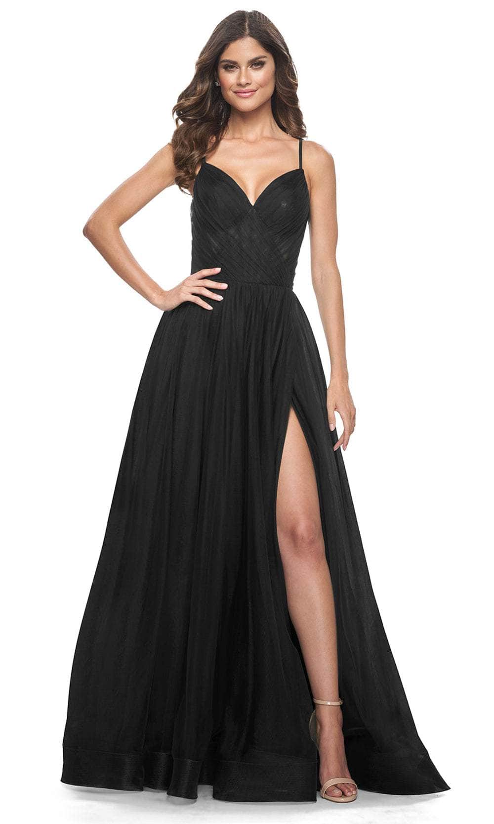 La Femme 32130 - Ruched V-Neck Prom Dress
