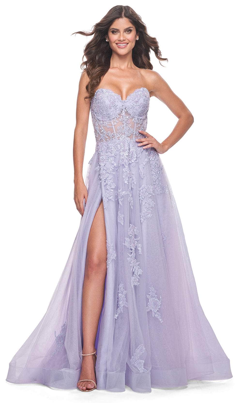 La Femme 32145 - Sweetheart Applique Prom Dress
