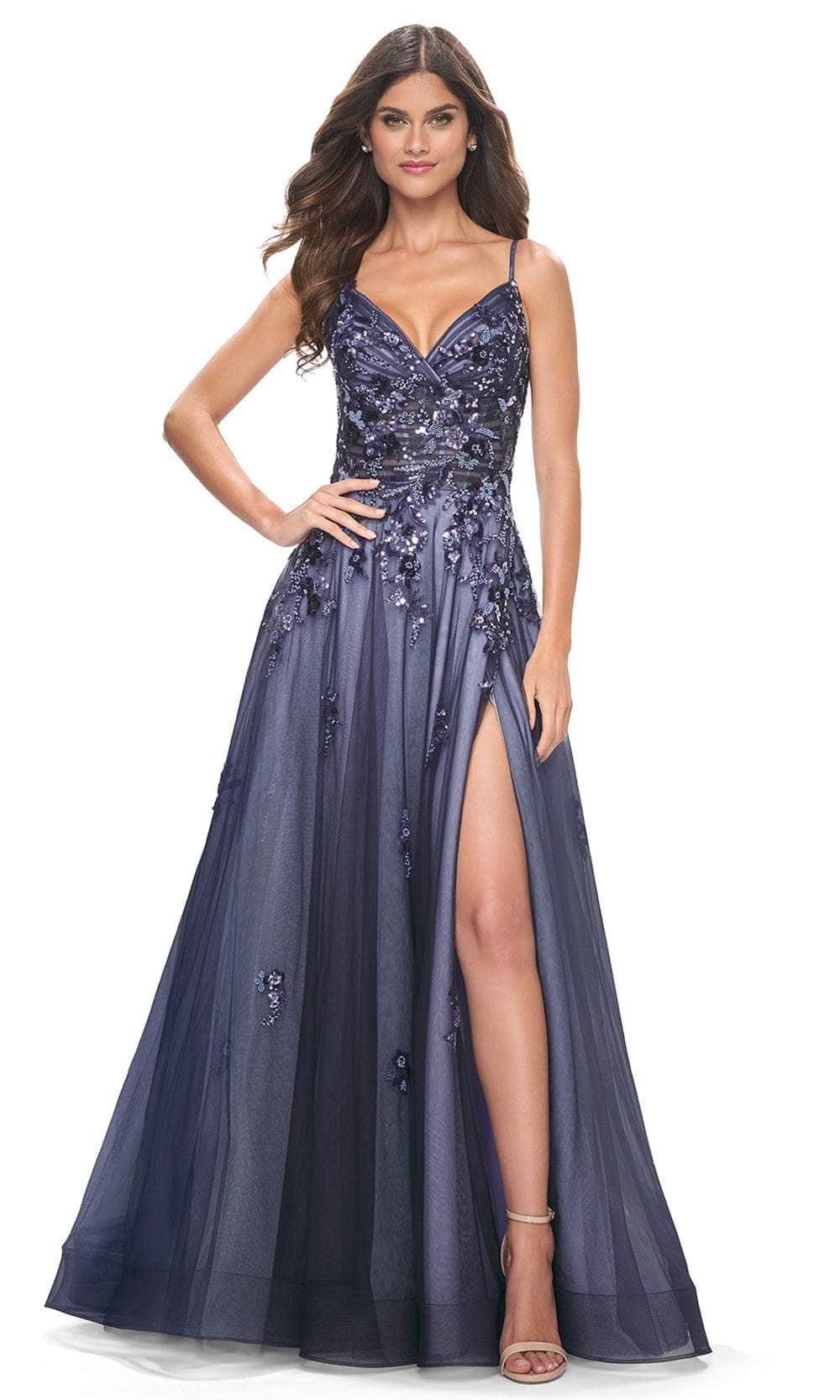 La Femme 32185 - Sequin Embellished A-Line Prom Gown
