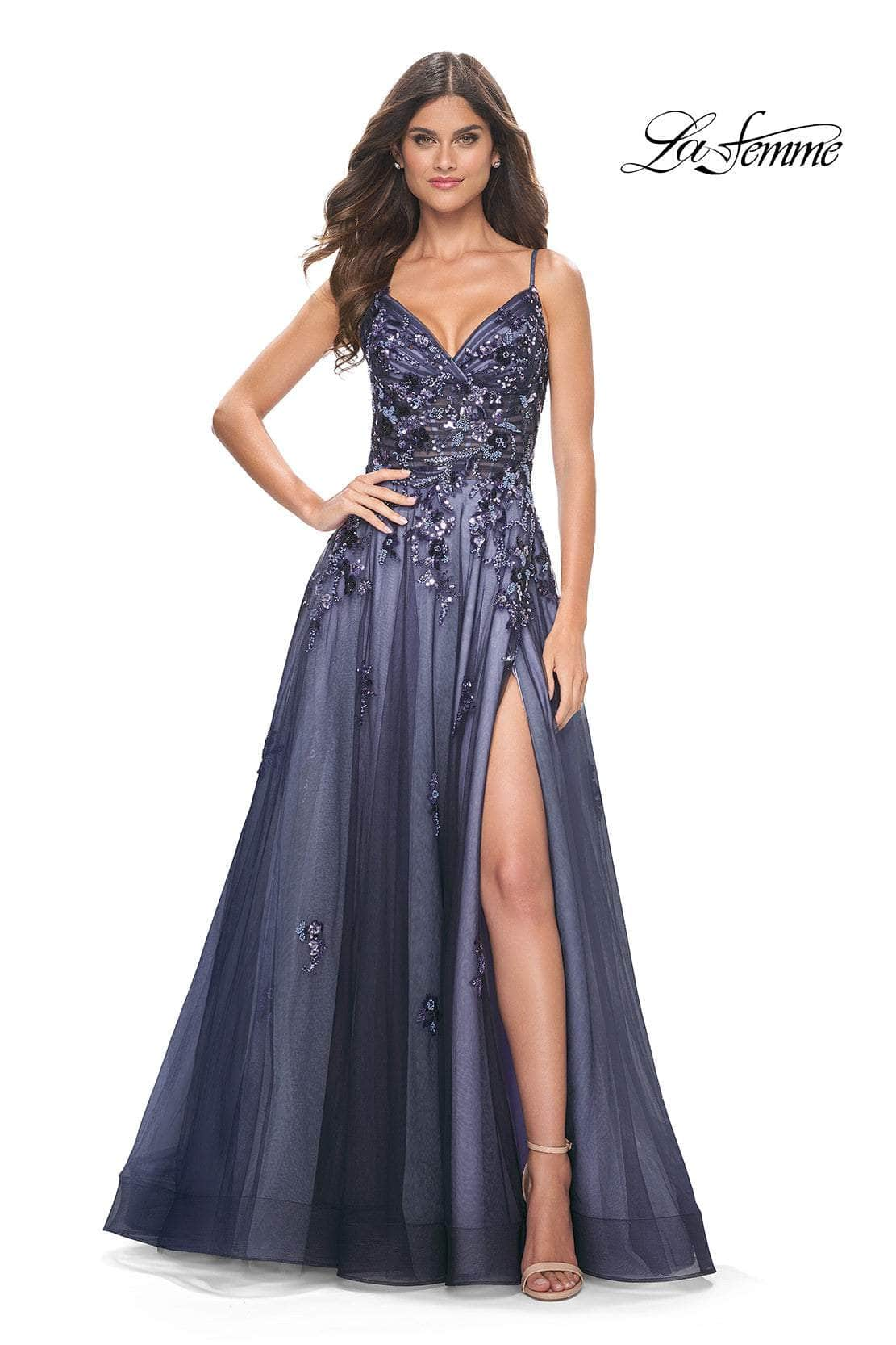 La Femme 32185 - Sequin Embellished A-Line Prom Gown
