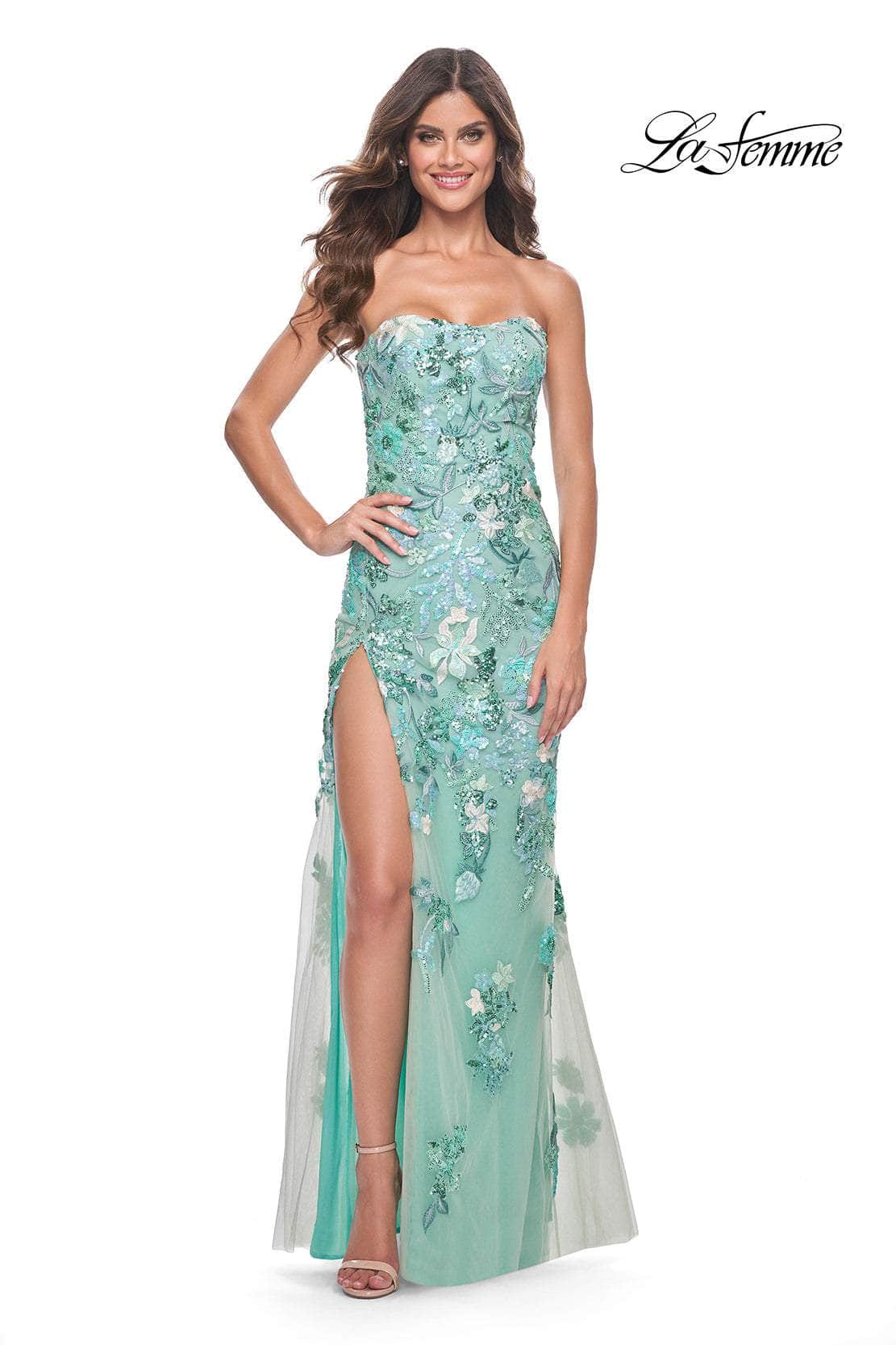 La Femme 32252 - Strapless Corset Bodice Prom Dress
