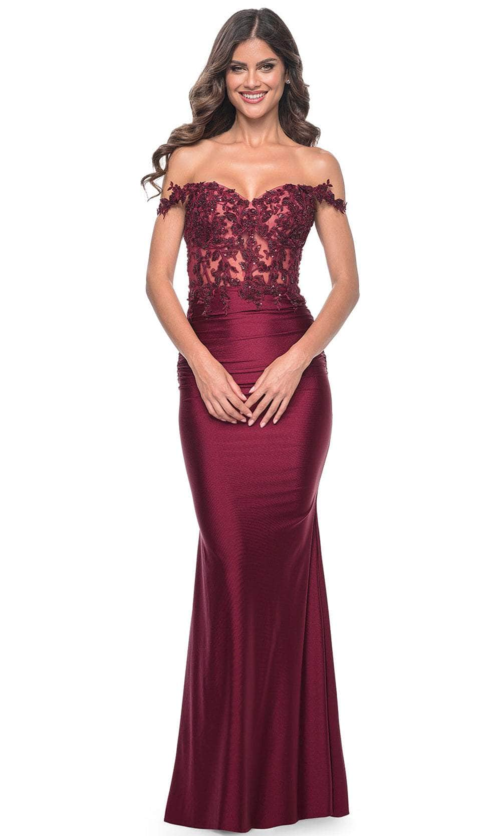 La Femme 32302 - Applique Corset Prom Dress
