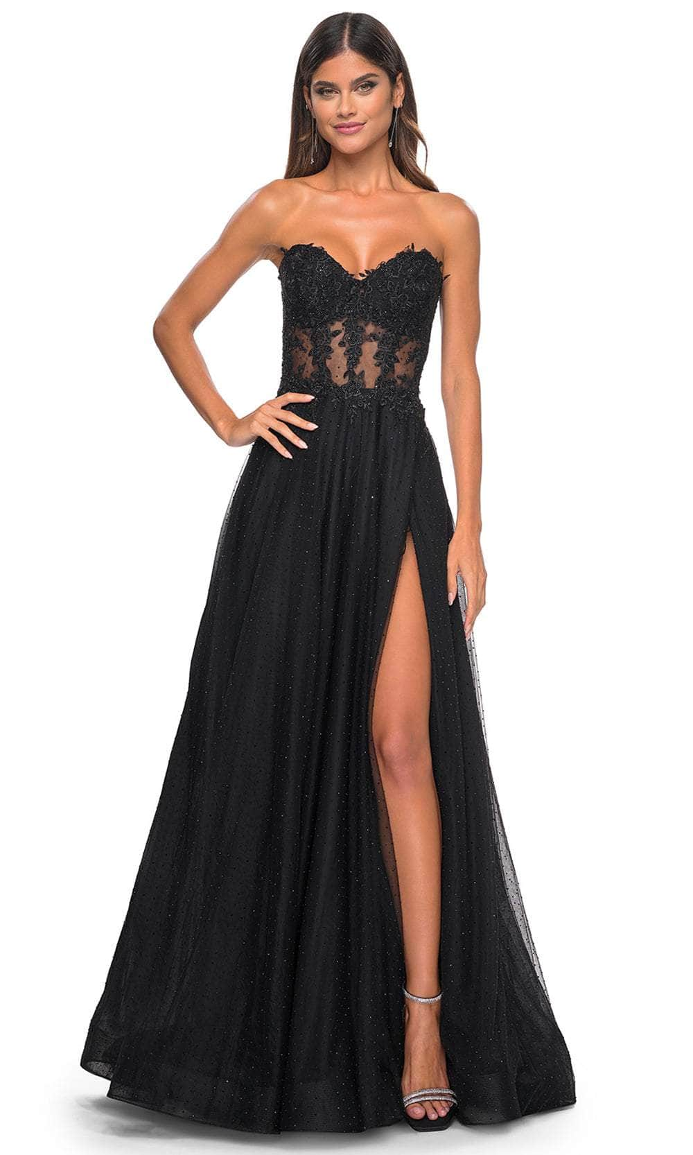 La Femme 32313 - Rhinestone Tulle Prom Dress
