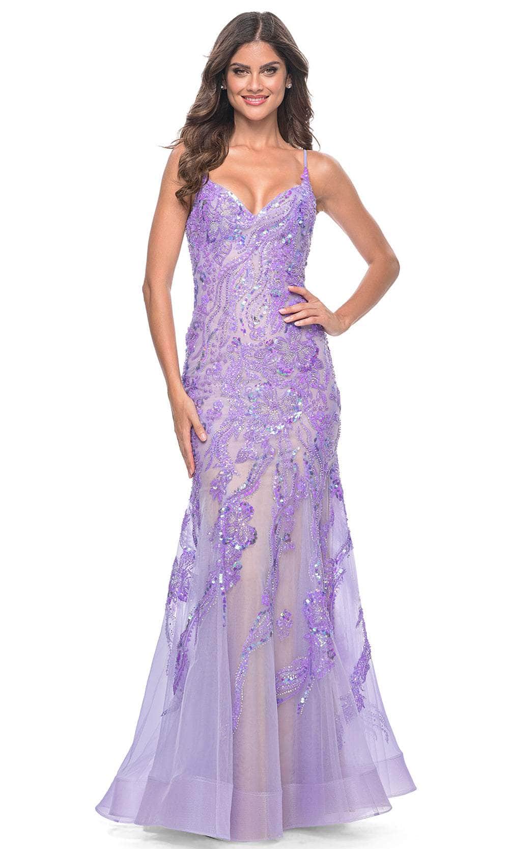 La Femme 32333 - Sleeveless Beaded Mermaid Prom Dress
