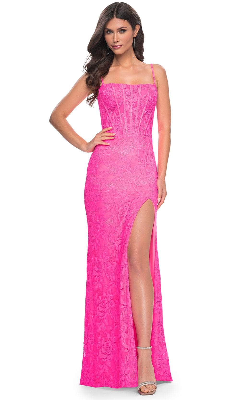 La Femme 32423 - Lace Spaghetti Strap Prom Dress
