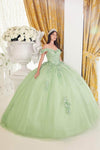 Applique Beaded Natural Waistline Off the Shoulder Floral Print Sweetheart Ball Gown Dress