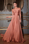 A-line Strapless Off the Shoulder Natural Waistline Satin Keyhole Ruched Pleated Dress