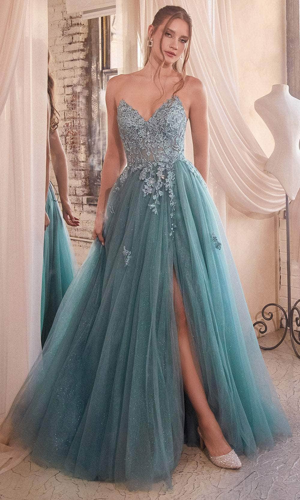 Ladivine C148 - Sweetheart Lace Up Prom Dress
