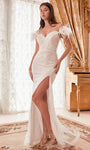 Off the Shoulder Slit Back Zipper Sequined Natural Waistline Sweetheart Sheath Sheath Dress/Wedding Dress