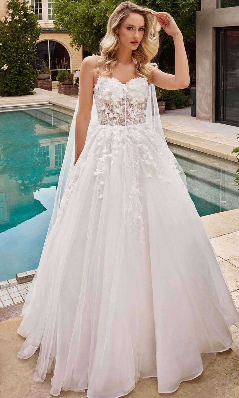 Ladivine CDS437W - Sleeveless Layered Tulle Bridal Gown
