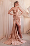 Sophisticated V-neck Strapless Flutter Sleeves Off the Shoulder Sheath Natural Waistline Pleated Slit Asymmetric Sheath Dress