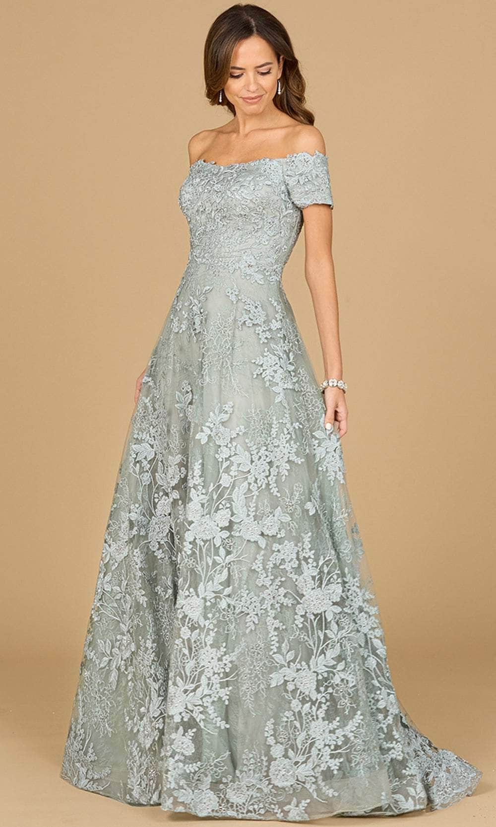 Lara Dresses 29122 - Lace Applique Evening Gown

