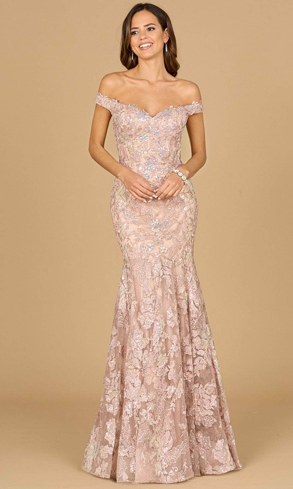 Lara Dresses 29136 - Floral Lace Mermaid Evening Gown
