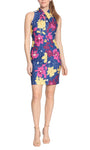 Halter Floral Printed Cocktail Dress