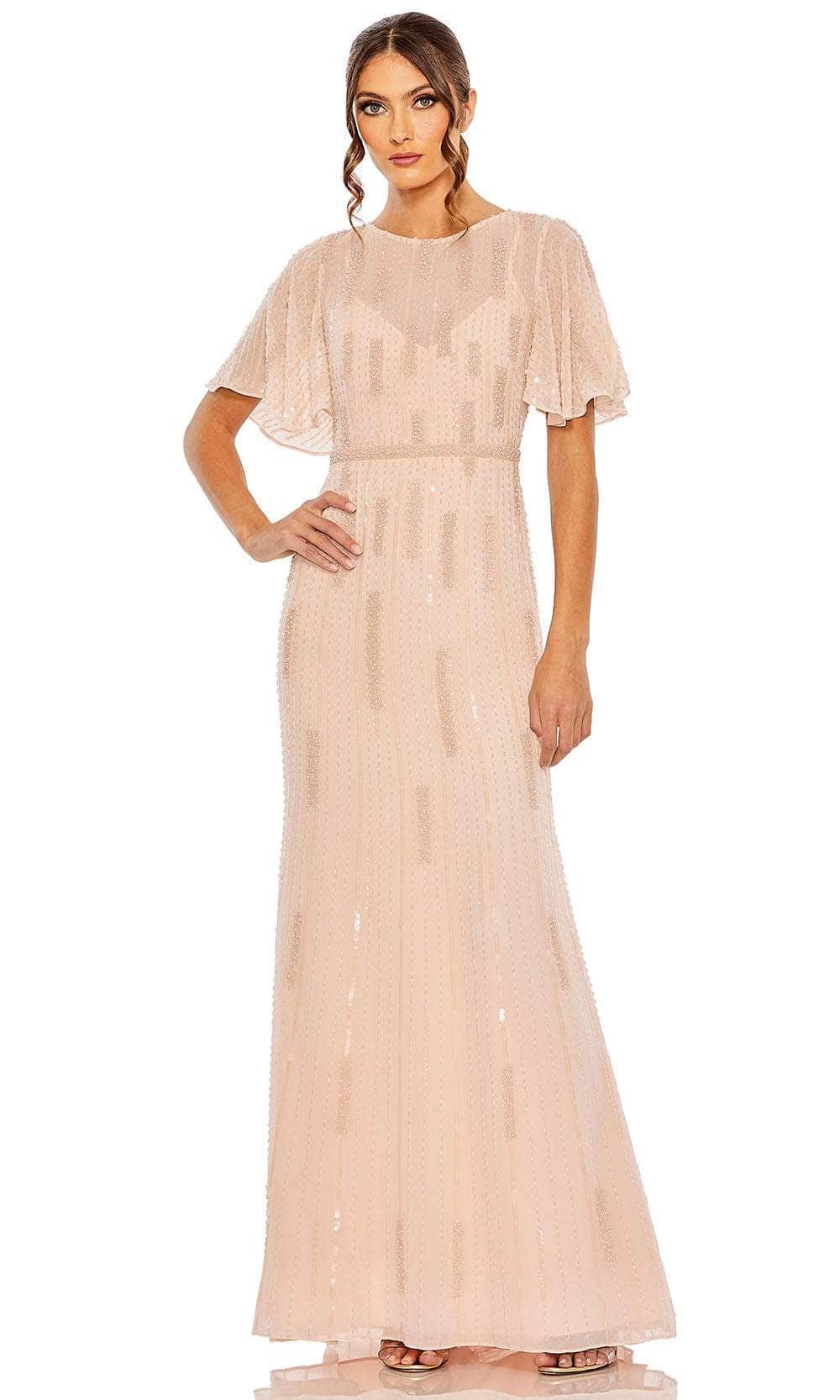 Mac Duggal 11014 - Beaded Short Sleeve Evening Dress
