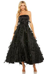 Strapless Cocktail Natural Waistline Beaded Back Zipper Straight Neck Dress