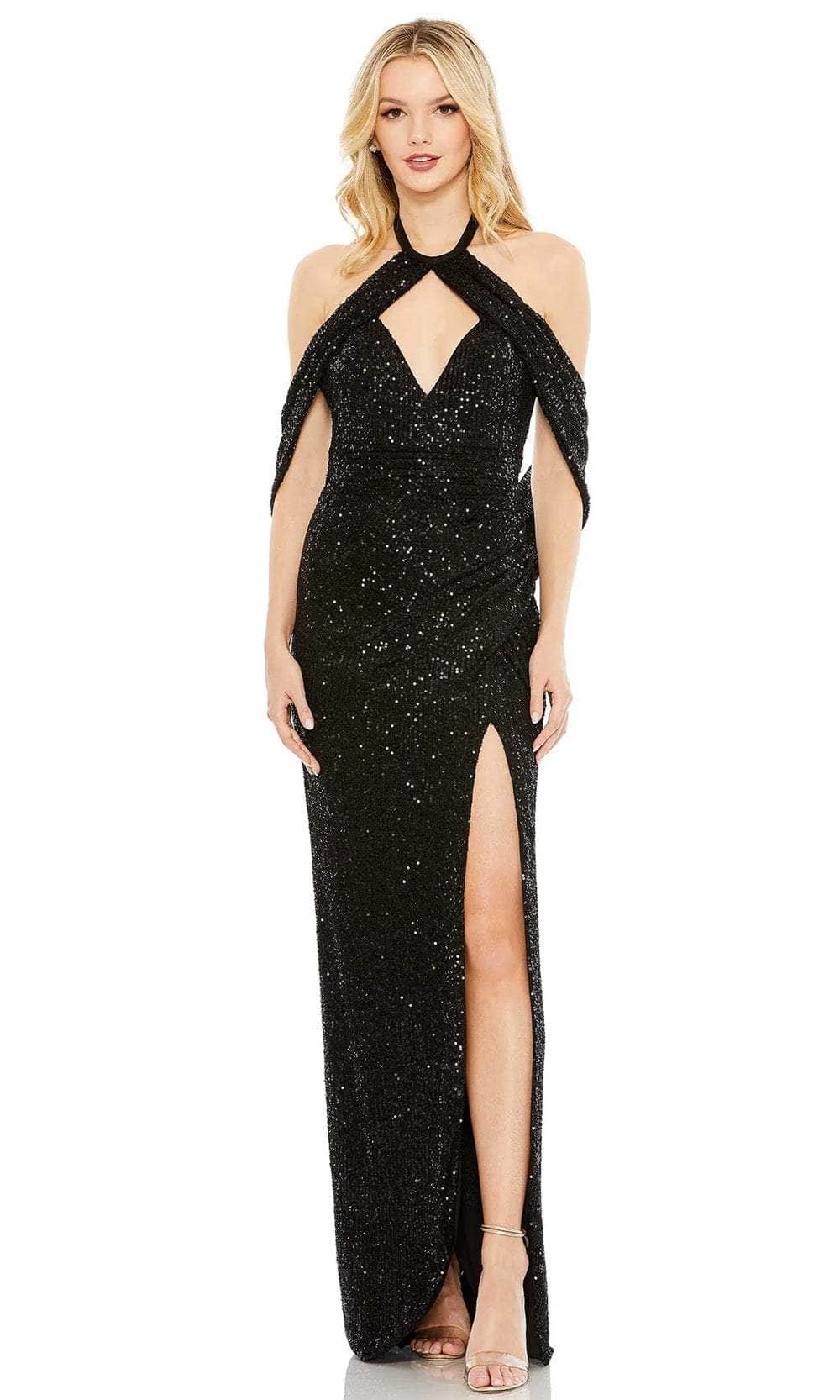Mac Duggal 42021 - Sequin Draped Evening Dress

