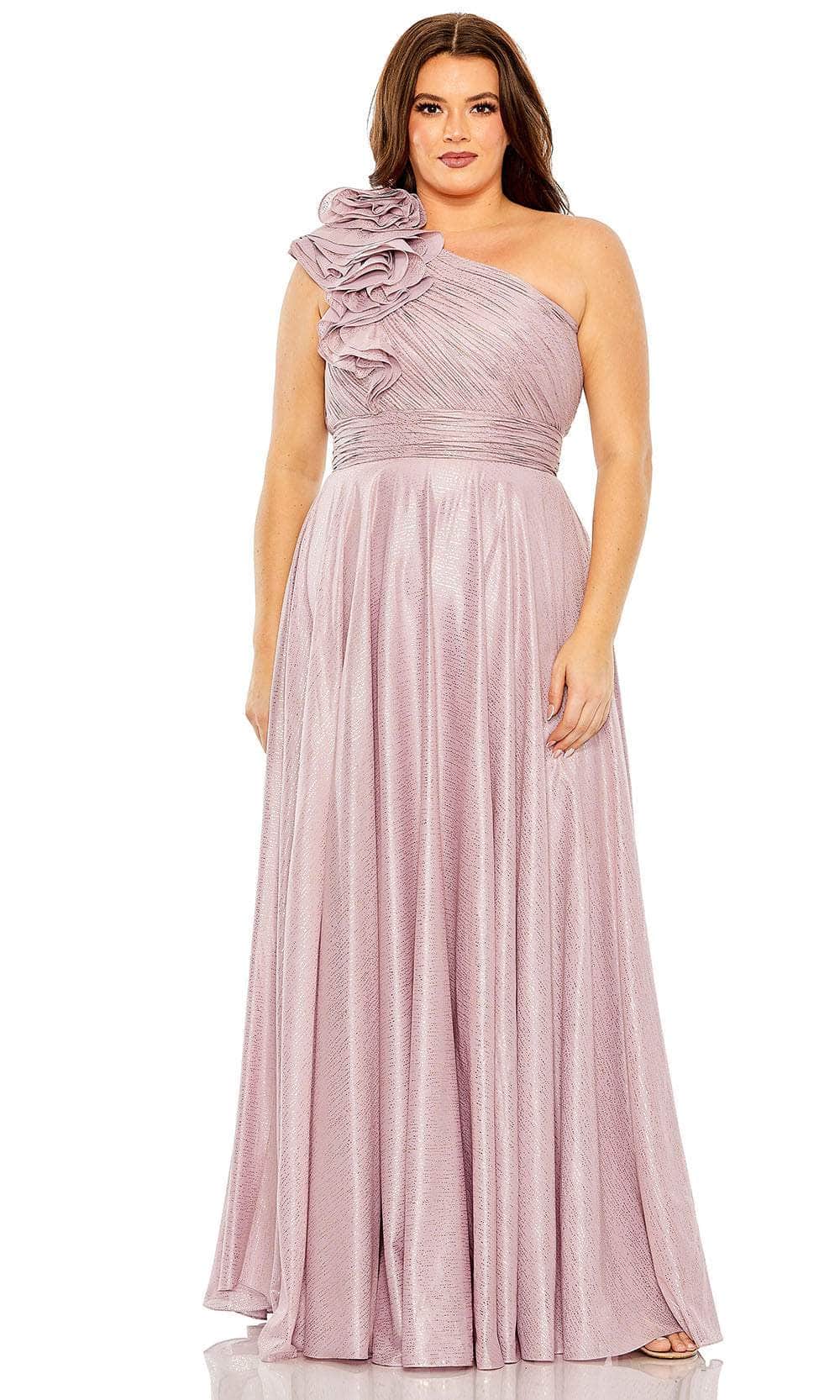 Mac Duggal 49713W - One-Sleeve Ruffled Detail Prom Gown
