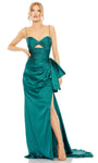 Empire Waistline Mermaid Spaghetti Strap Sweetheart Draped Slit Keyhole Shirred Cutout Back Zipper Ruched Prom Dress with a Brush/Sweep Train