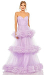 Strapless Sweetheart Natural Waistline Back Zipper Tiered Fitted Dress With Ruffles