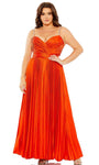 A-line Natural Waistline Sweetheart Sleeveless Spaghetti Strap Open-Back Slit Pleated Dress With Rhinestones