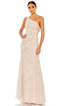 Sophisticated Open-Back Asymmetric Back Zipper Beaded One Shoulder Mermaid Floor Length Natural Waistline Evening Dress