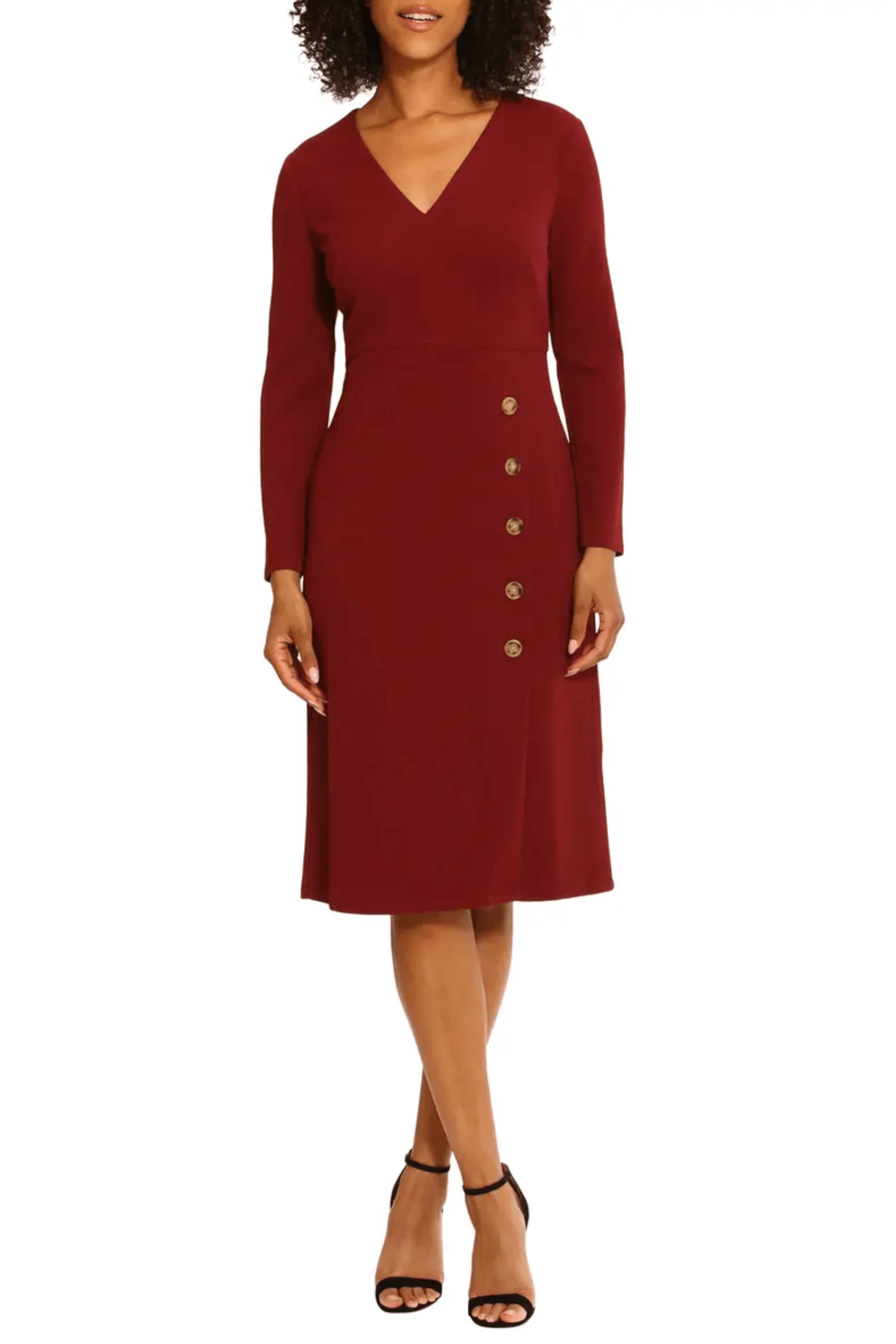 Maggy London G5360M - Fitted Button Detail Dress
