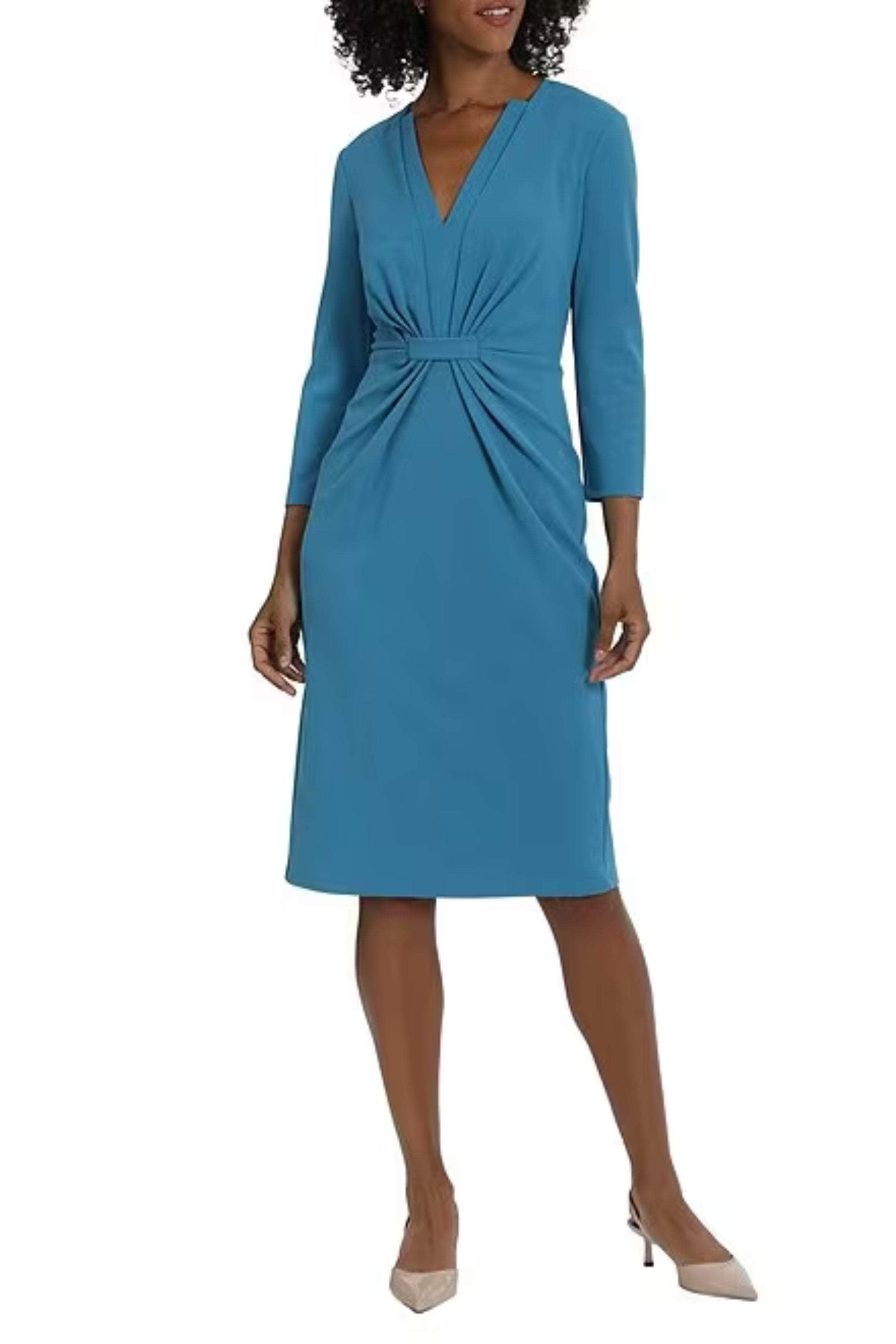 Maggy London G5491M - V-Neck Knee-Length Formal Dress
