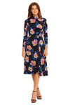 Floral Print High Neck Casual Dress