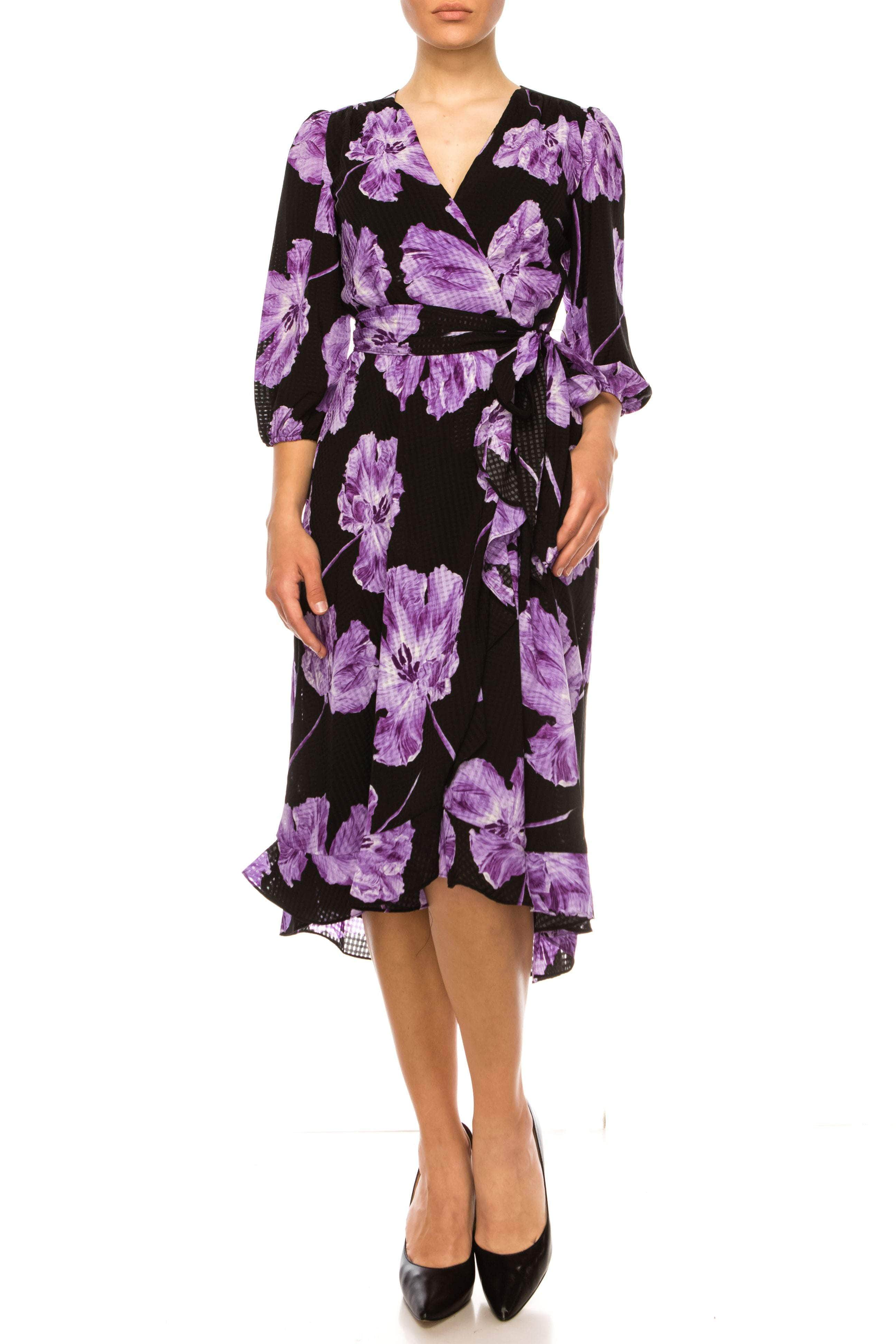 Maison Tara 91722M - Floral Printed A-Line Formal Dress
