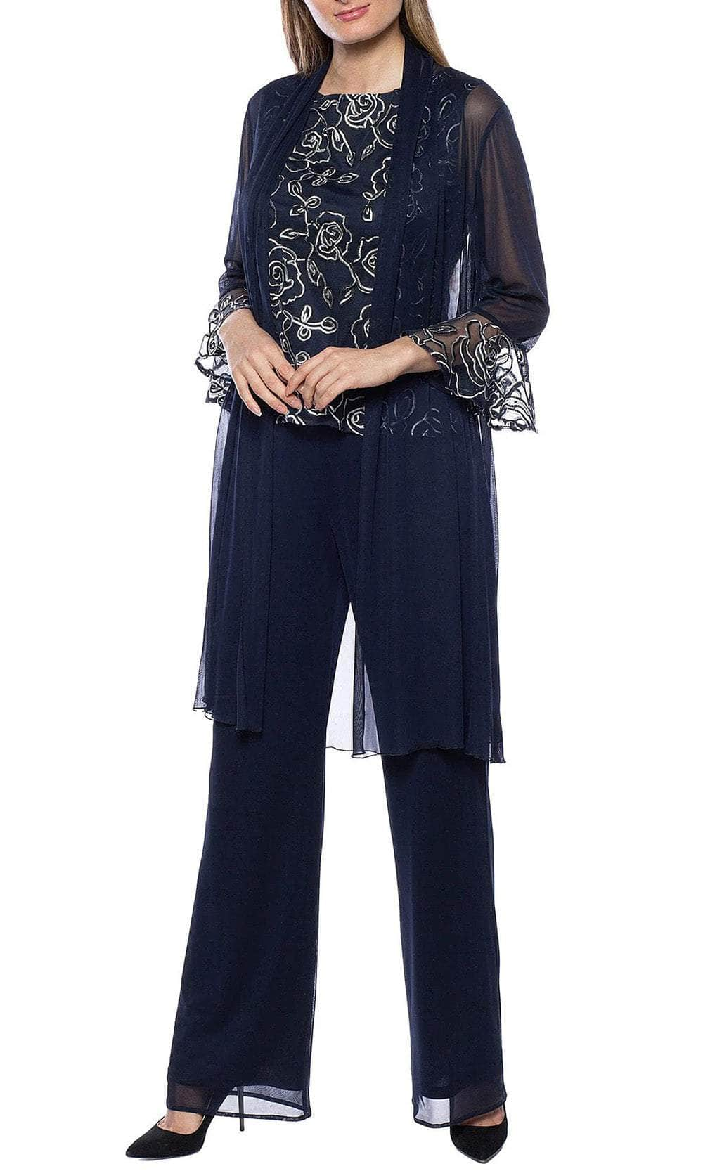 Marina 267679 - Embroidered Sleeveless Two-Piece Pant Set
