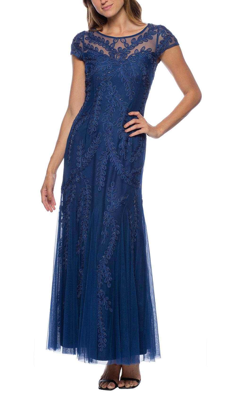 Marina 267853 - Cap Sleeve Embellished Evening Gown
