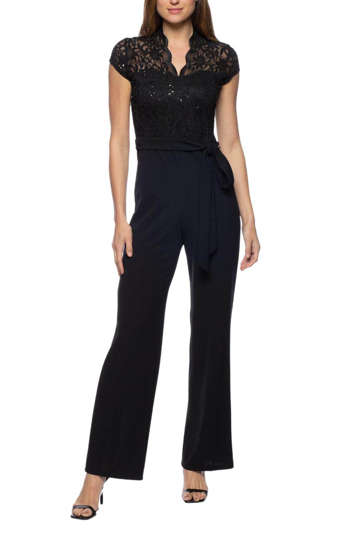 Marina 268331 - Cap Sleeve Keyhole Back Jumpsuit
