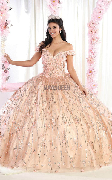 A-line Sweetheart Off the Shoulder General Print Beaded Applique Back Zipper Natural Waistline Dress with a Brush/Sweep Train