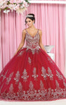 V-neck Floor Length Basque Waistline Sleeveless Sheer Beaded Sequined Ball Gown Quinceanera Dress/Party Dress