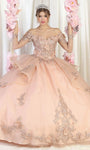 Sheer Mesh Glittering Lace-Up Illusion Embroidered Applique Floor Length Off the Shoulder Floral Print Natural Waistline Sweetheart Ball Gown Dress