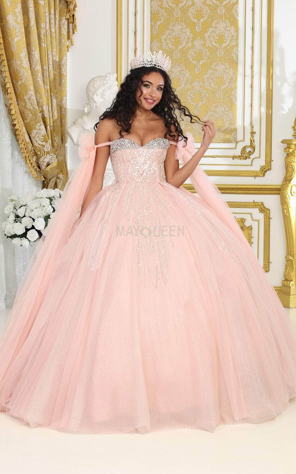 May Queen LK238 - Bow Draped Ballgown
