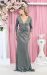 V-neck Natural Waistline Sheath Pleated Back Zipper Ruched Glittering Sheath Dress/Evening Dress