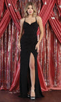 Sophisticated Sheath Sleeveless Natural Waistline Glittering Back Zipper Lace-Up Ruched Slit Sweetheart Sheath Dress/Prom Dress