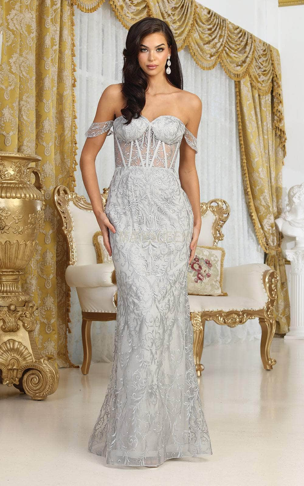 May Queen MQ2044 - Lace Corset Prom Dress
