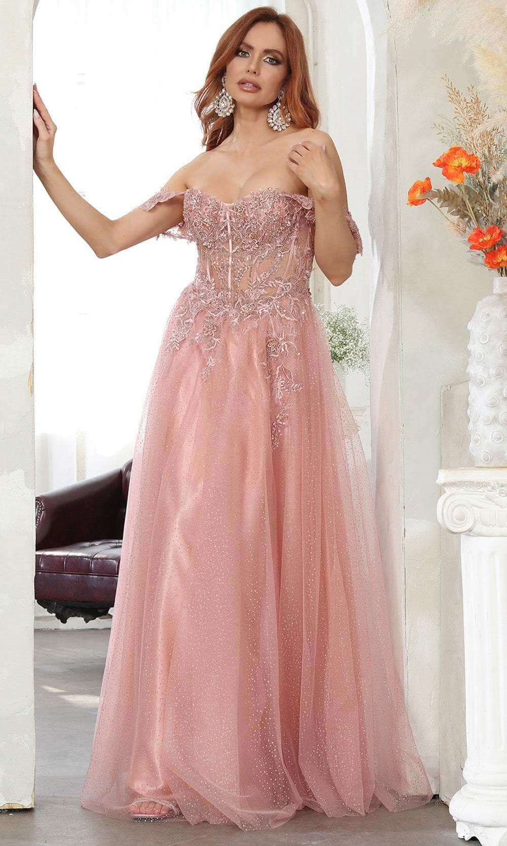 May Queen MQ2079 - Sweetheart Embroidered Corset Prom Gown
